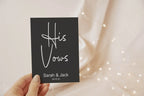 Minimalist Noir Set Of Two Wedding Vow Books - Larosier Prints