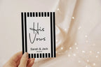 Black & White Stripe Set Of Two Wedding Vow Books - Larosier Prints