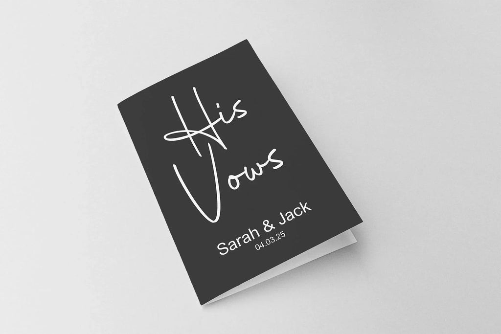 Minimalist Noir Set Of Two Wedding Vow Books - Larosier Prints