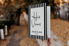 Black & White Stripe Set Of Two Wedding Vow Books - Larosier Prints