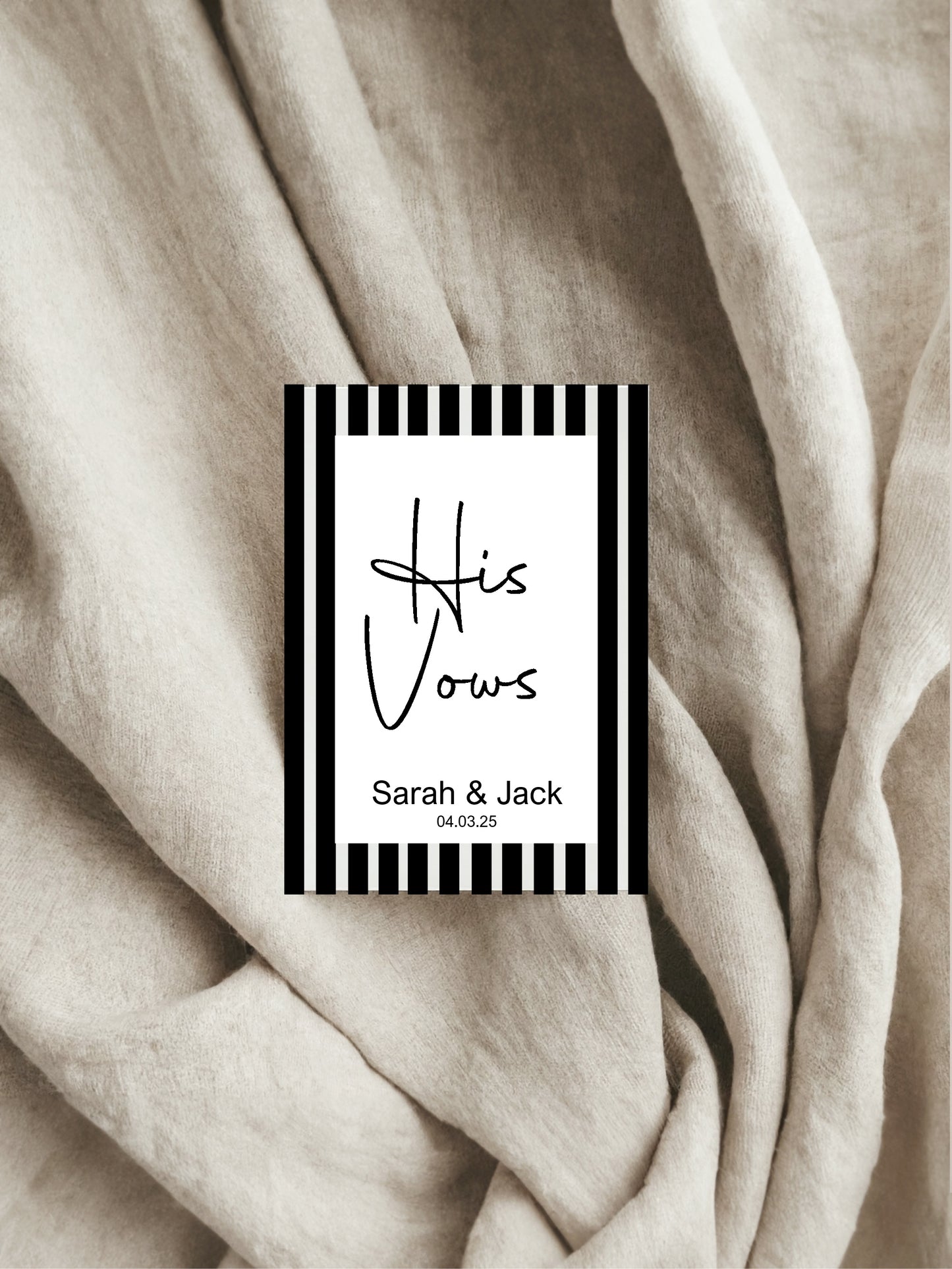 Black & White Stripe Set Of Two Wedding Vow Books