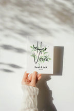 Green & White Rose Set Of Two Wedding Vow Books - Larosier Prints