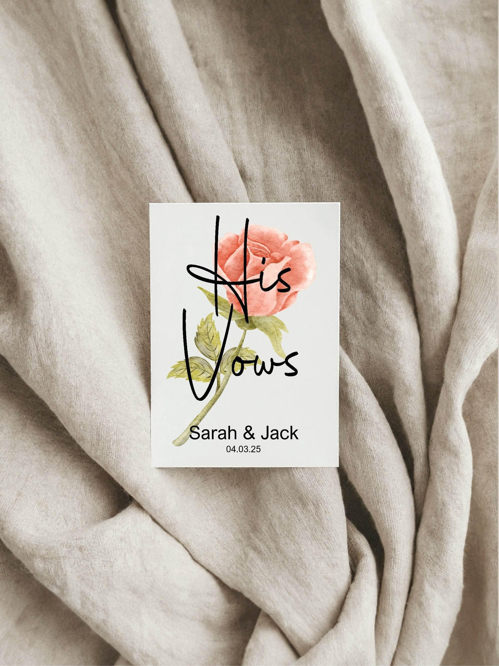 Pink Rose Set Of Two Wedding Vow Books - Larosier Prints