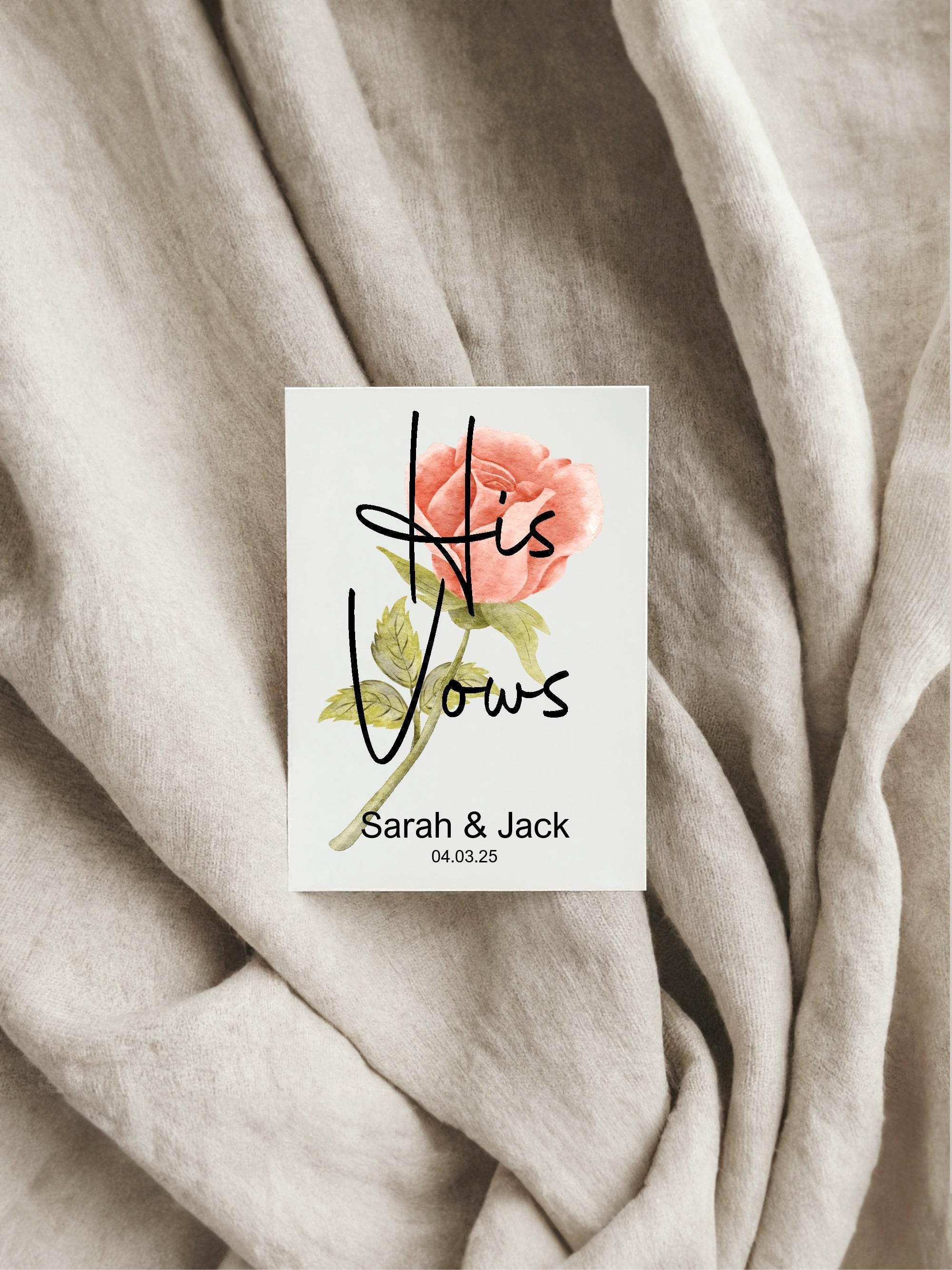 Pink Rose Set Of Two Wedding Vow Books - Larosier Prints