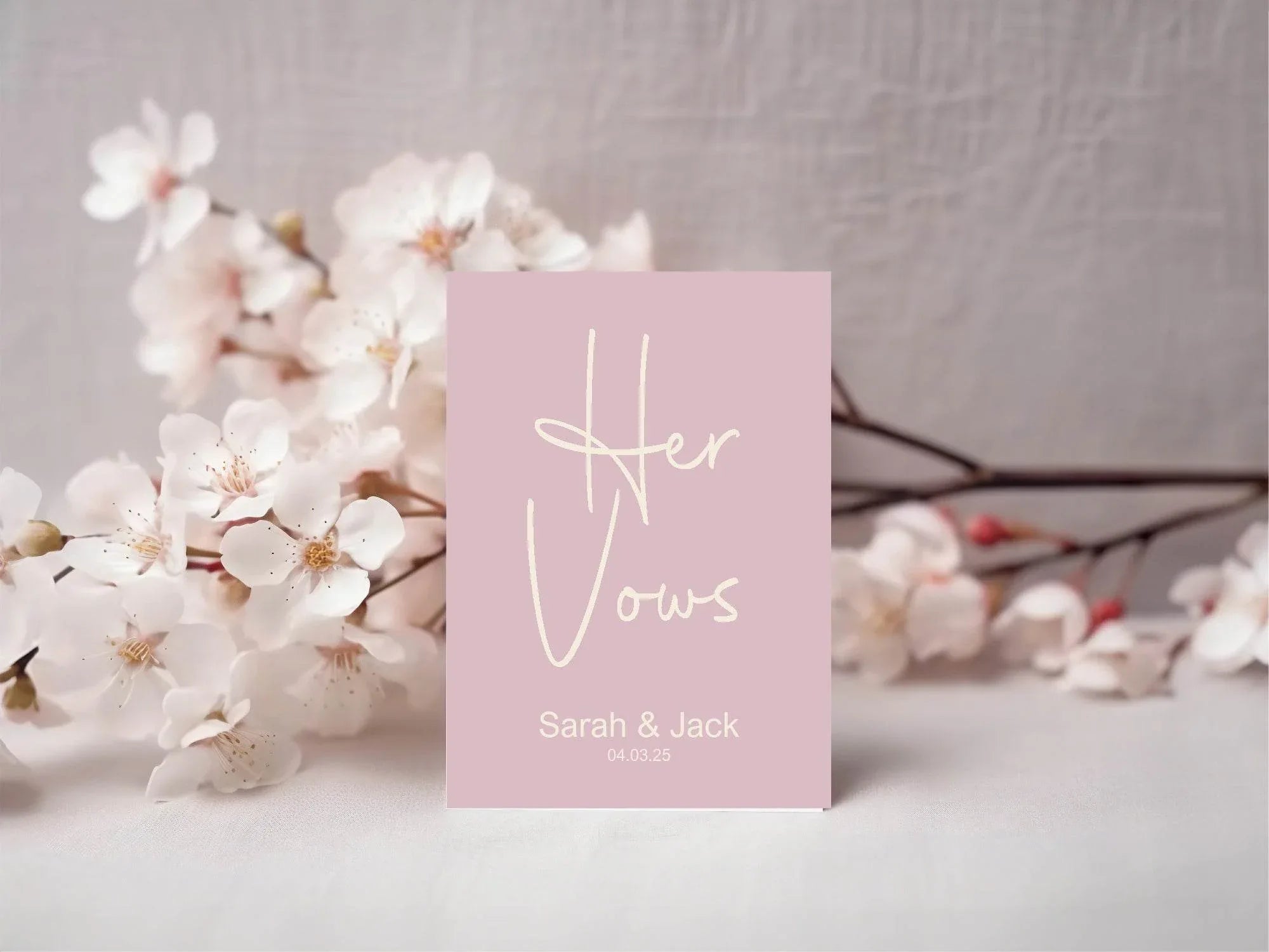 Dusky Pink Set Of Two Wedding Vow Books - Larosier Prints