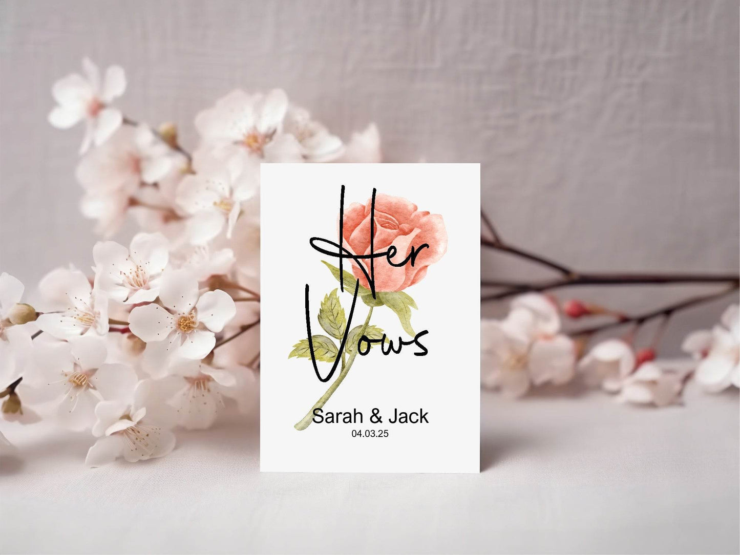 Pink Rose Set Of Two Wedding Vow Books