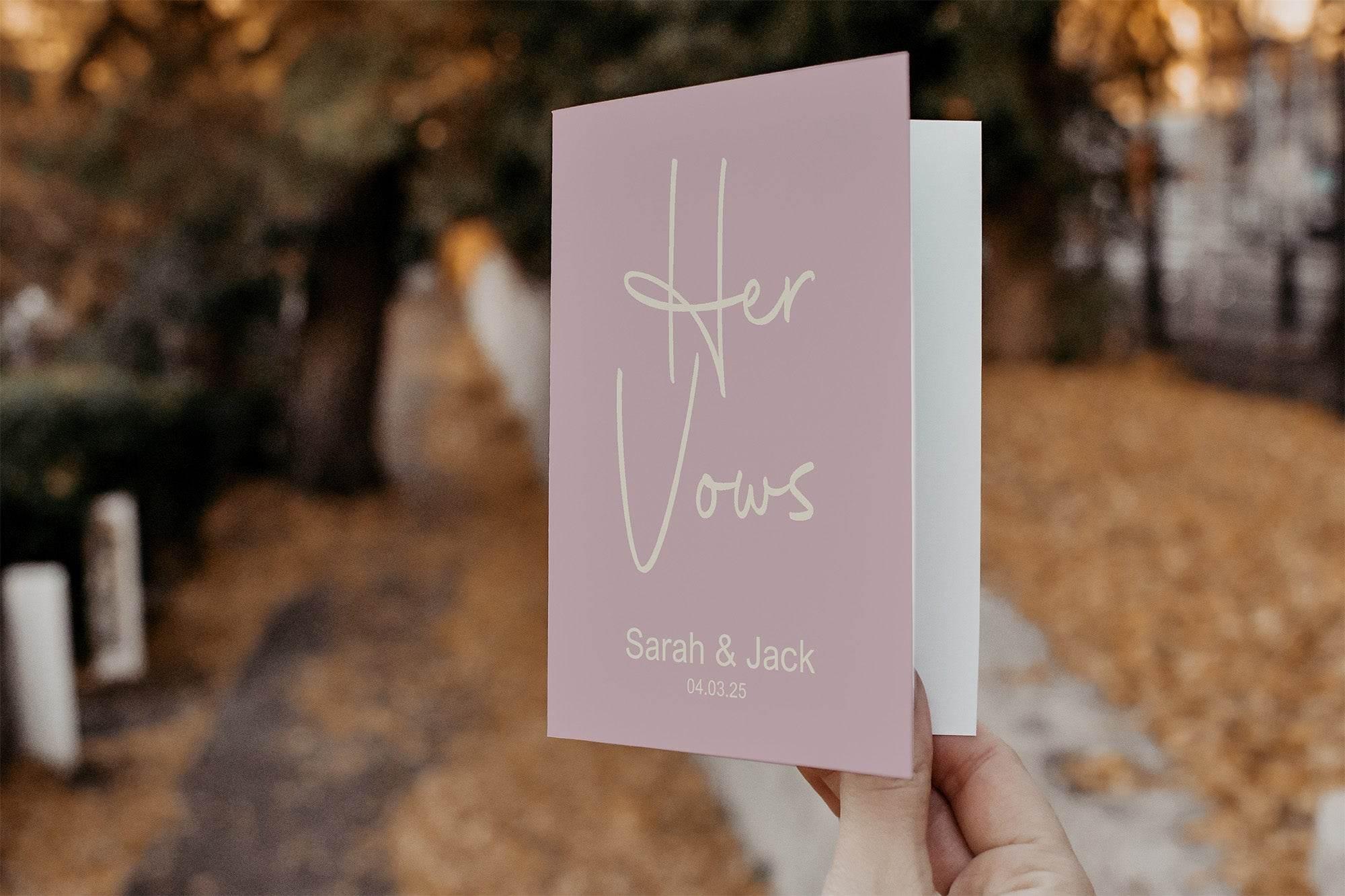 Dusky Pink Set Of Two Wedding Vow Books - Larosier Prints