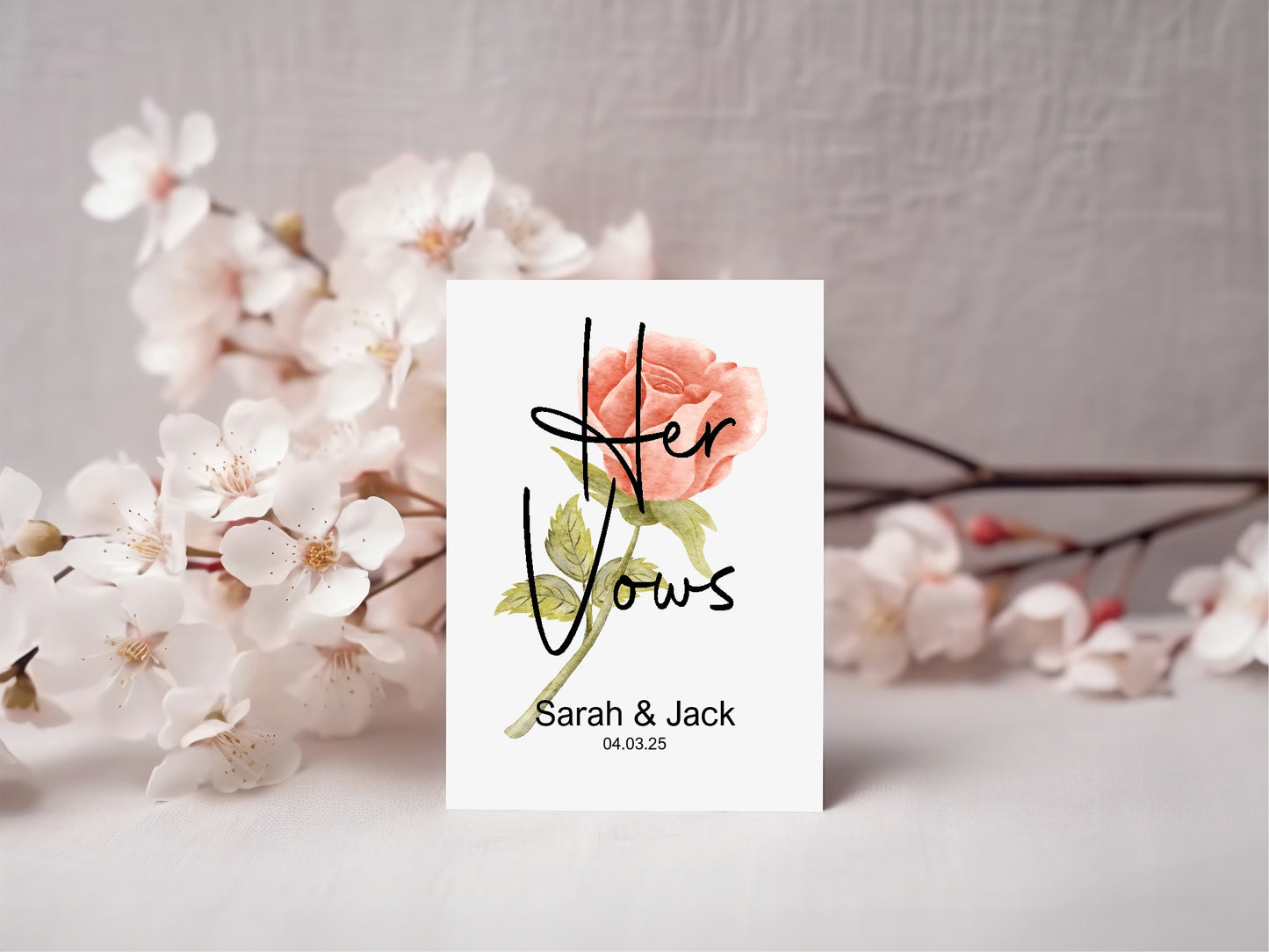 Pink Rose Set Of Two Wedding Vow Books