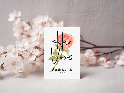 Pink Rose Set Of Two Wedding Vow Books