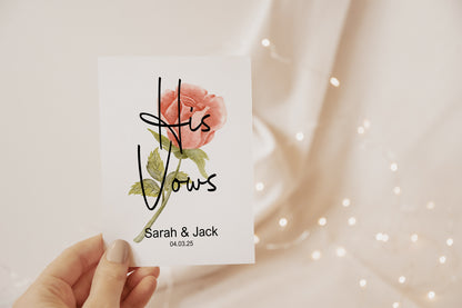 Pink Rose Set Of Two Wedding Vow Books