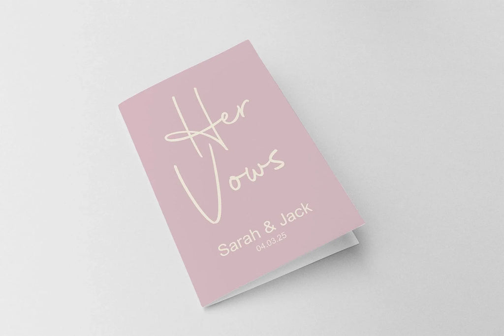 Dusky Pink Set Of Two Wedding Vow Books - Larosier Prints