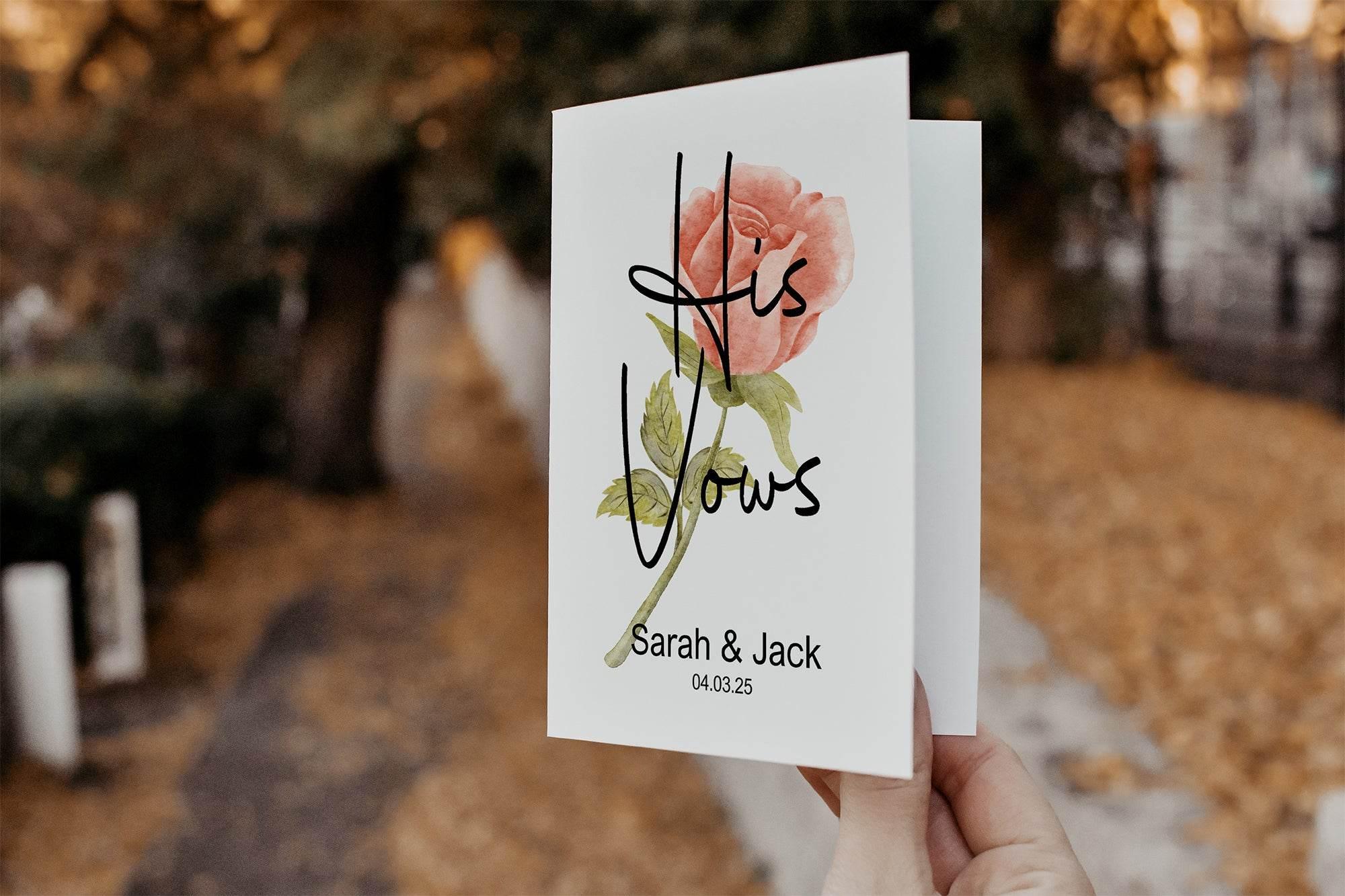 Pink Rose Set Of Two Wedding Vow Books - Larosier Prints