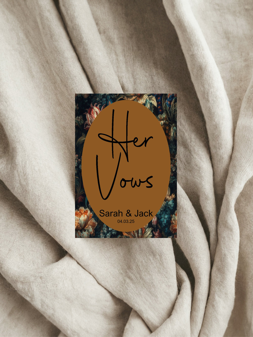 Moody Floral Wedding Vow Books Set Of 2