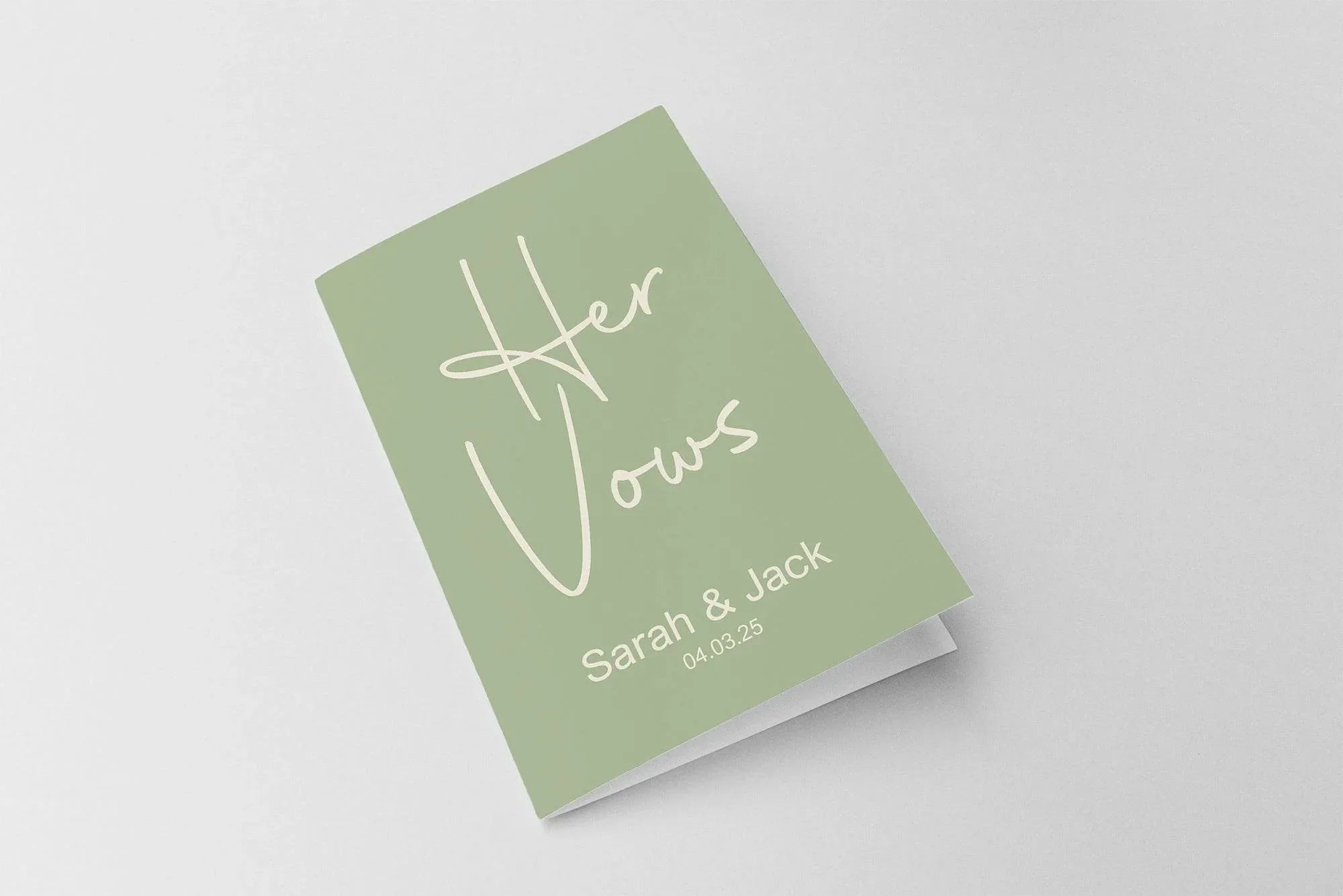 Willow Set Of Two Wedding Vow Books - Larosier Prints