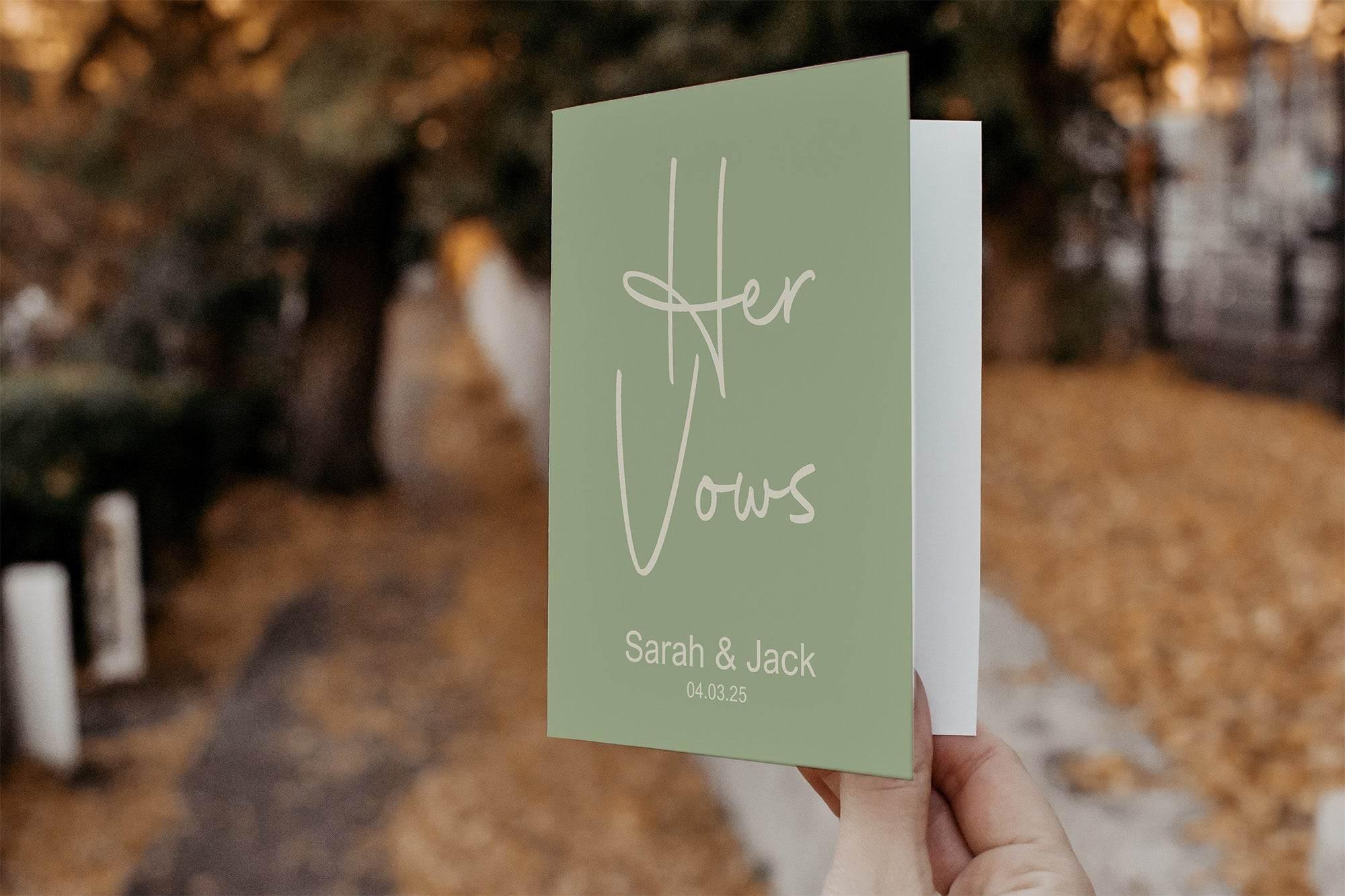 Willow Set Of Two Wedding Vow Books - Larosier Prints