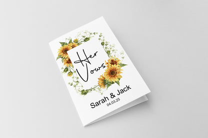 Sunflower Set Of Two Wedding Vow Books