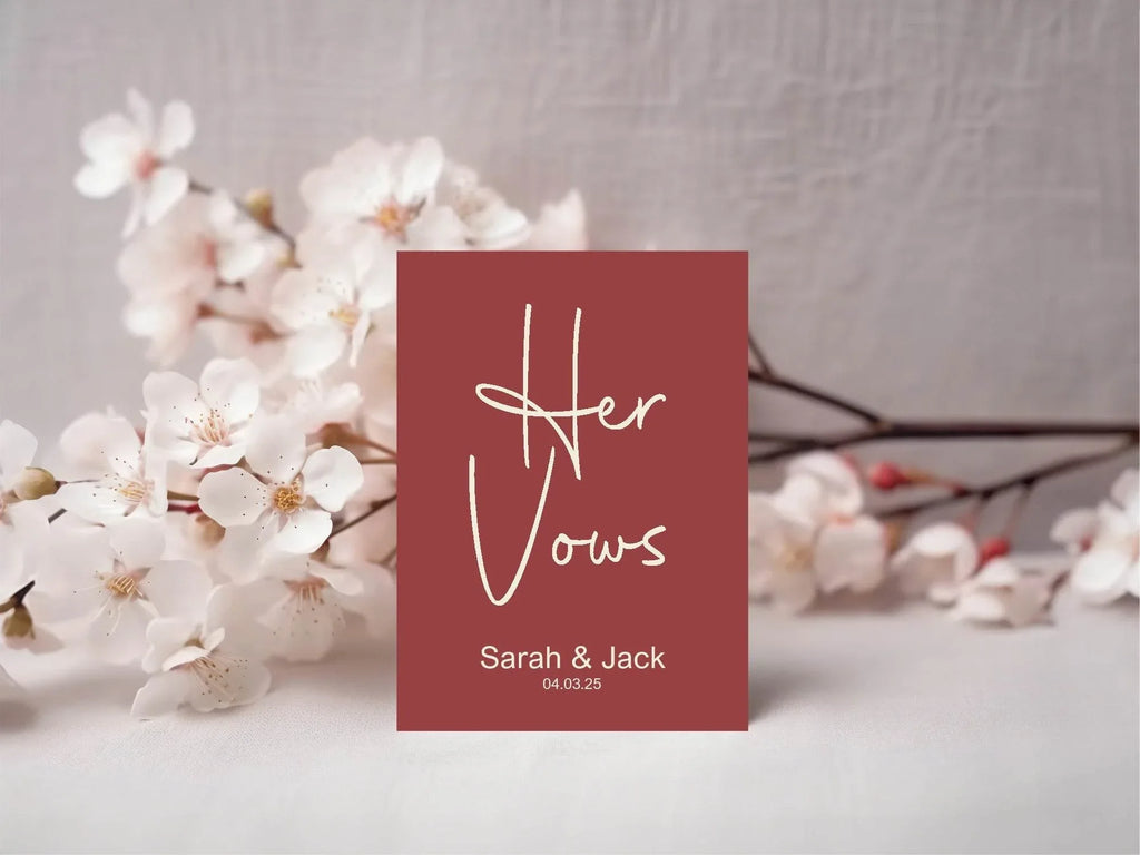 Rosewood Set Of Two Wedding Vow Books - Larosier Prints