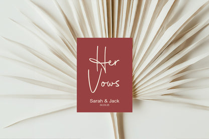 Rosewood Set Of Two Wedding Vow Books