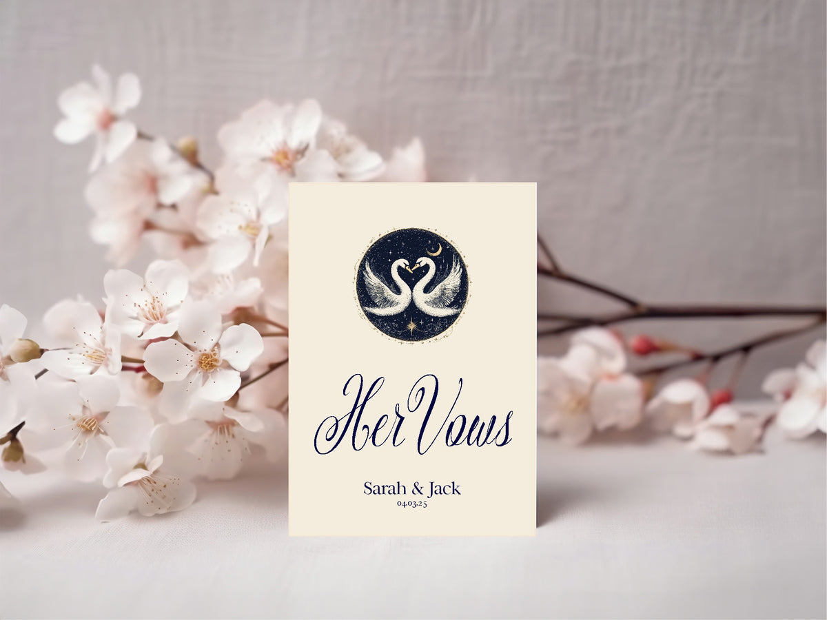 Celestial Swan wedding vow books