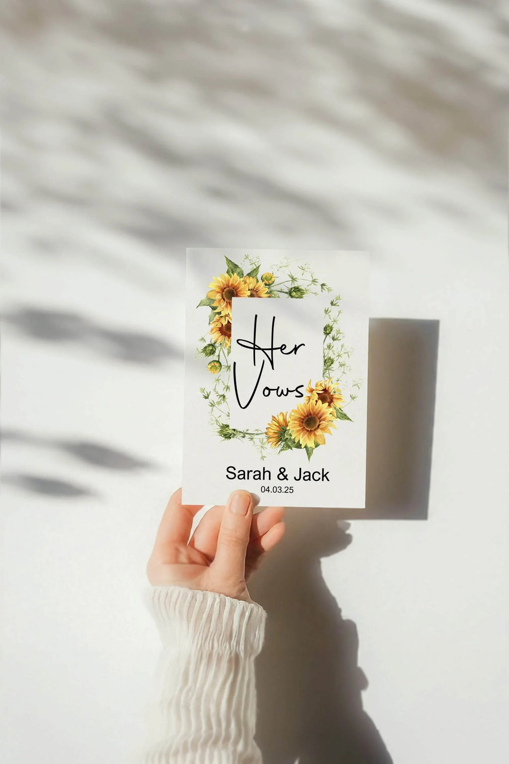 Sunflower Set Of Two Wedding Vow Books - Larosier Prints