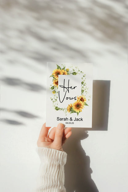 Sunflower Set Of Two Wedding Vow Books
