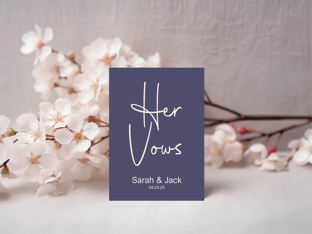 Sapphire Set Of Two Wedding Vow Books - Larosier Prints