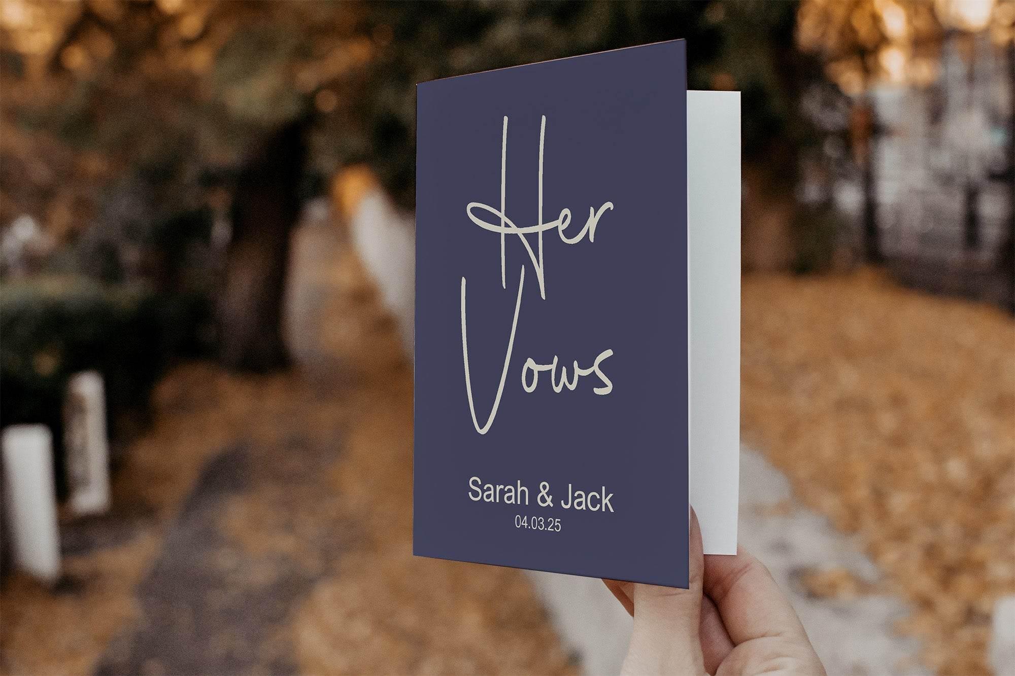 Sapphire Set Of Two Wedding Vow Books - Larosier Prints