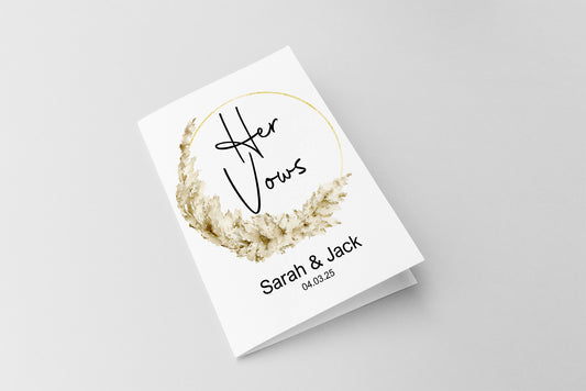 Boho Set Of Two Wedding Vow Books