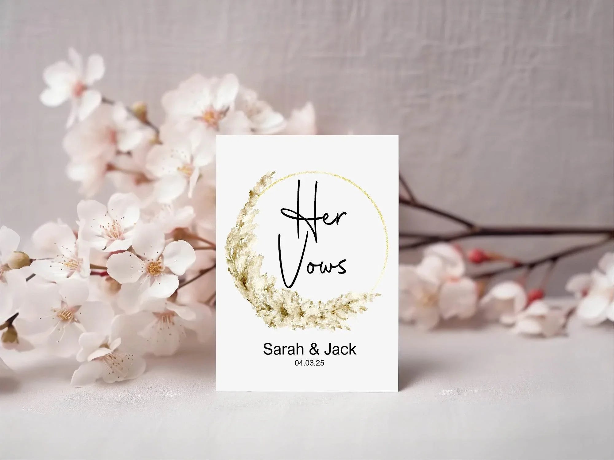 Boho Set Of Two Wedding Vow Books - Larosier Prints