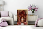 Burgundy Church Print | Cosy Modern Wall Art - Larosier Prints