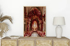 Burgundy Church Print | Cosy Modern Wall Art - Larosier Prints