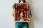 Burgundy Church Print | Cosy Modern Wall Art - Larosier Prints