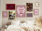 Burgundy Floral Car Print | Cosy Modern Wall Art - Larosier Prints