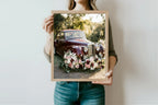 Burgundy Floral Car Print | Cosy Modern Wall Art - Larosier Prints