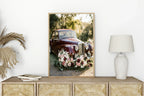 Burgundy Floral Car Print | Cosy Modern Wall Art - Larosier Prints
