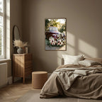 Burgundy Floral Car Print | Cosy Modern Wall Art - Larosier Prints
