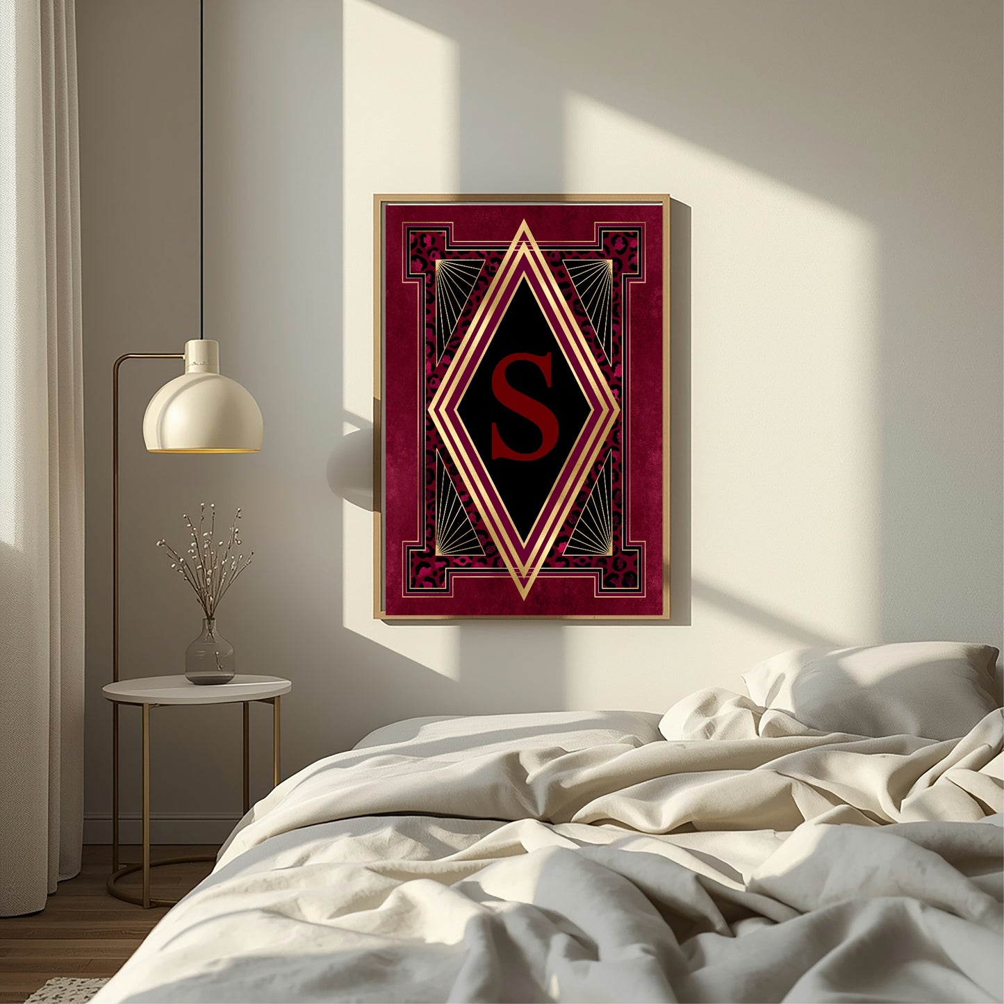 Burgundy Personalised Initial Print