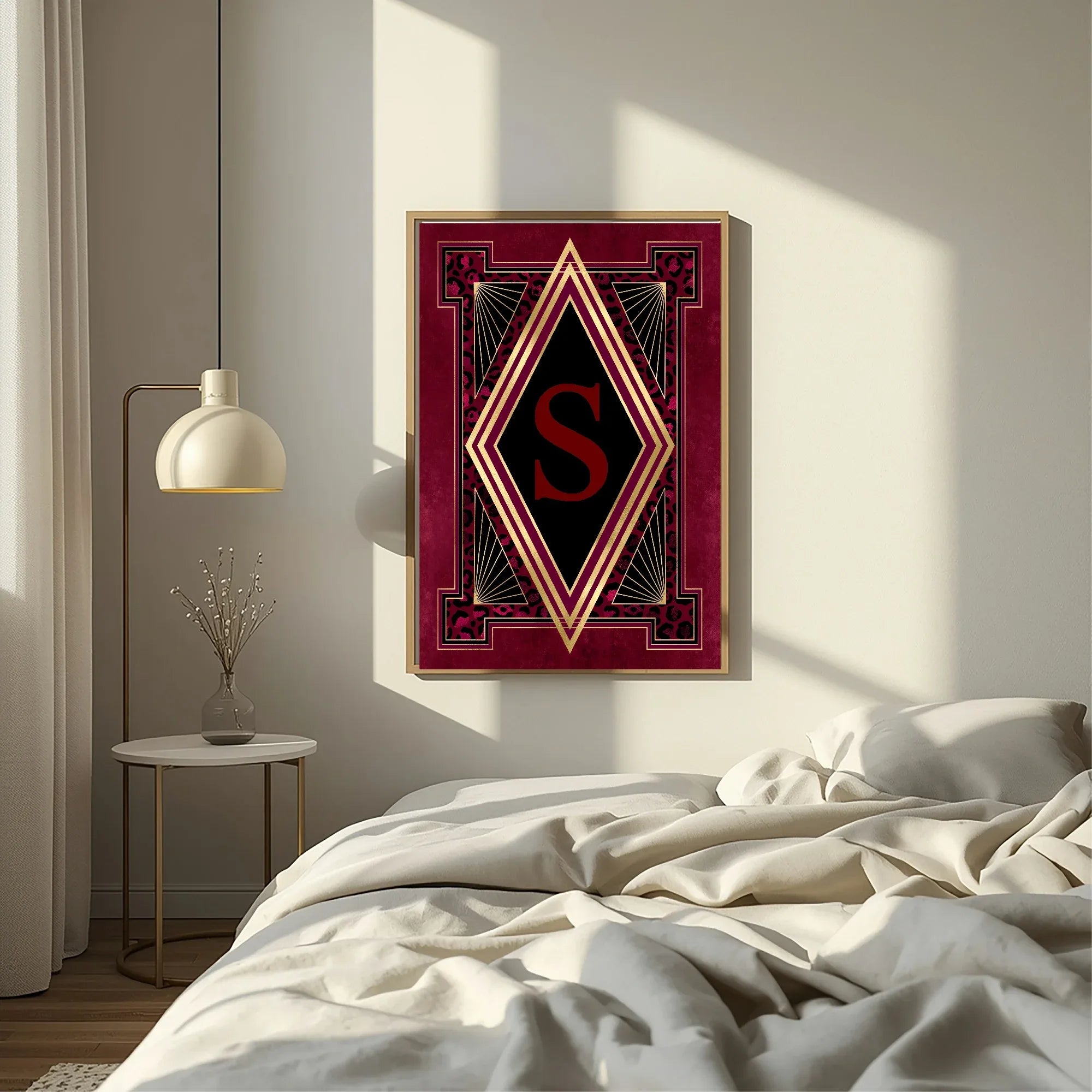 Burgundy Personalised Initial Print - Larosier Prints