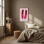Blush Pink & Burgundy Feather Print | Cosy Modern Wall Art - Larosier Prints