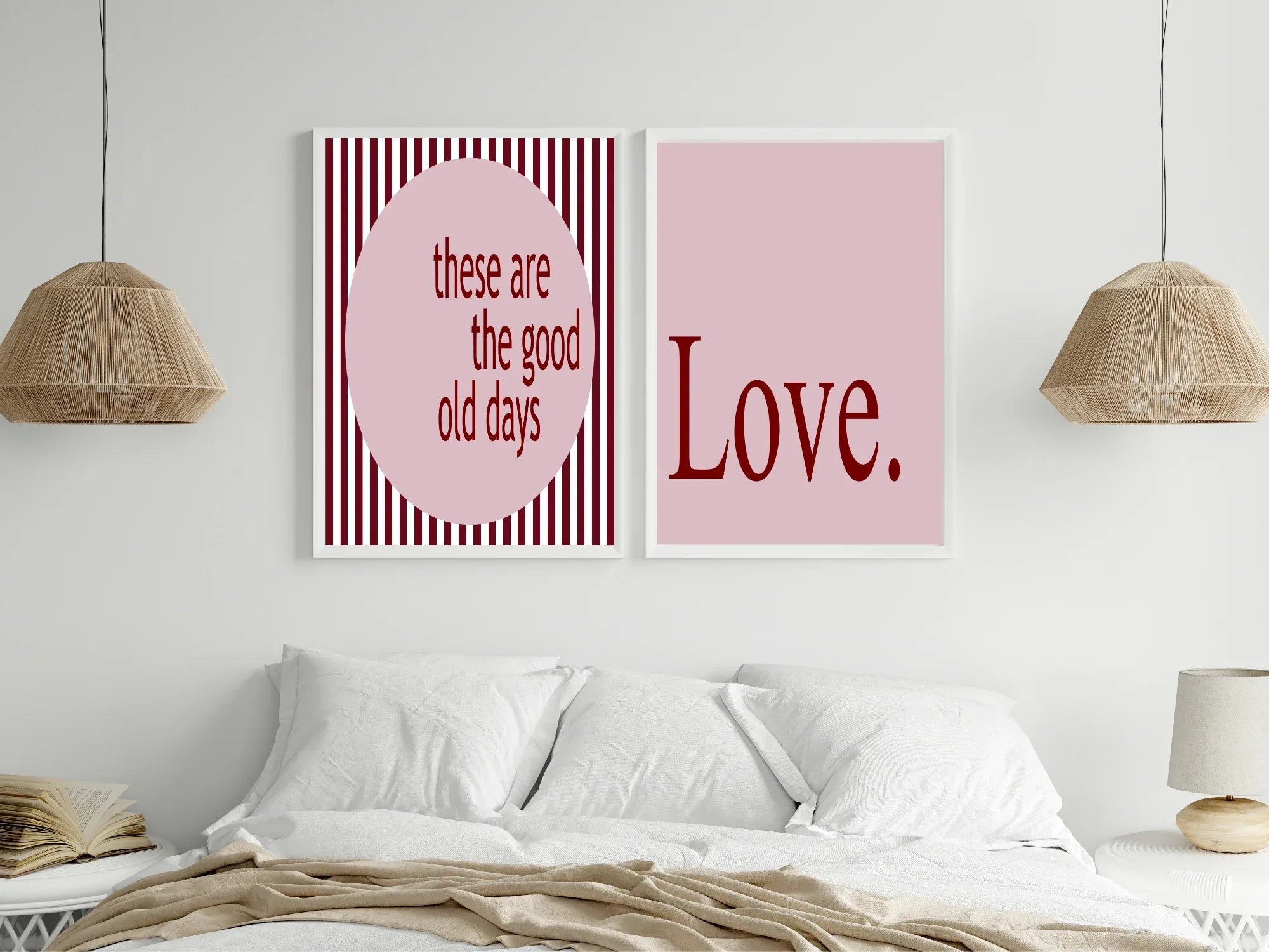 Good Old Days Print | Stiped Wall Art | Colour Options - Larosier Prints