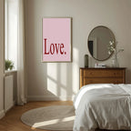 Blush Pink & Burgundy Love Print | Cosy Modern Wall Art - Larosier Prints