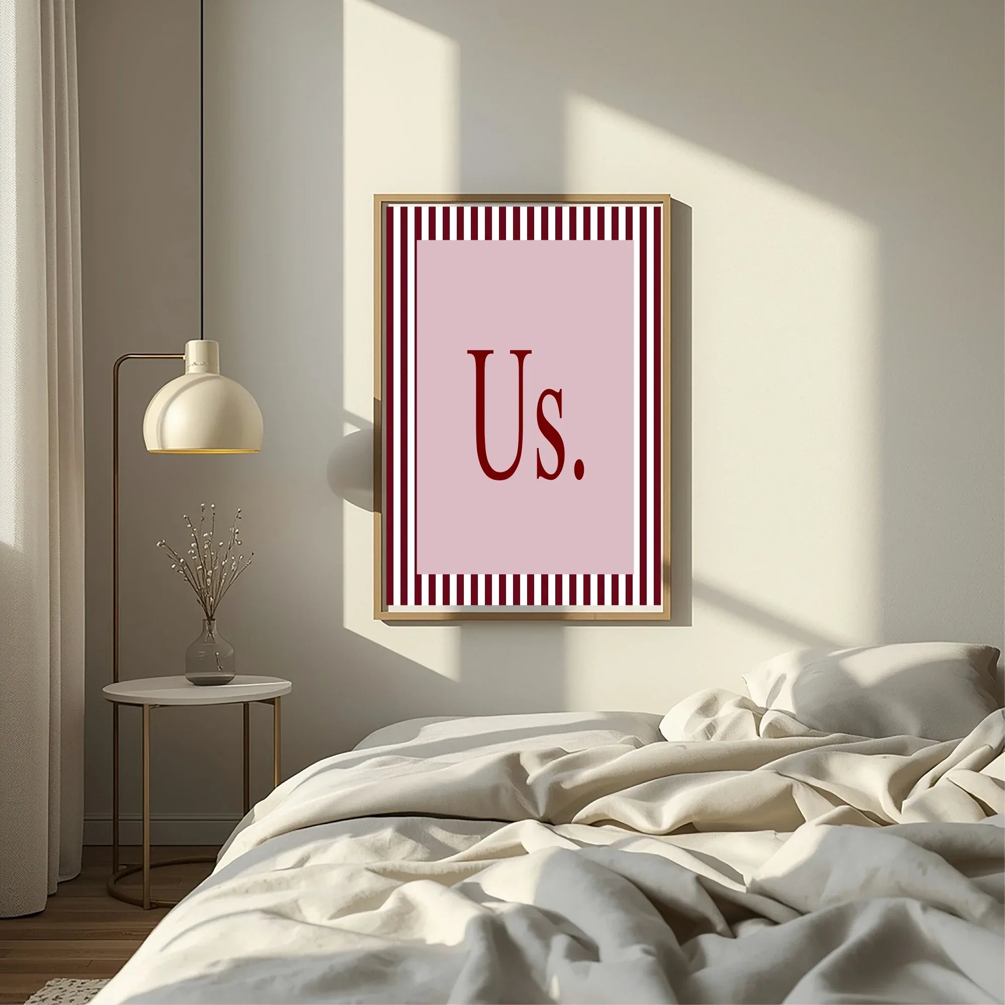 Blush Pink & Burgundy Us. Print | Cosy Modern Wall Art - Larosier Prints
