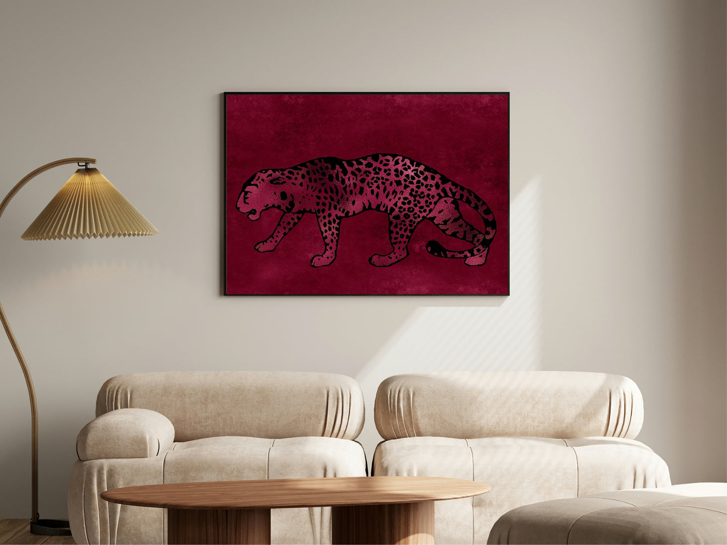 Burgundy Leopard Print | Cosy Modern Wall Art