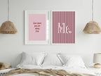 Blush Pink & Burgundy Slow Down Print | Cosy Modern Wall Art - Larosier Prints