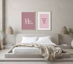 Blush Pink & Burgundy Striped ME. Print | Cosy Modern Wall Art - Larosier Prints
