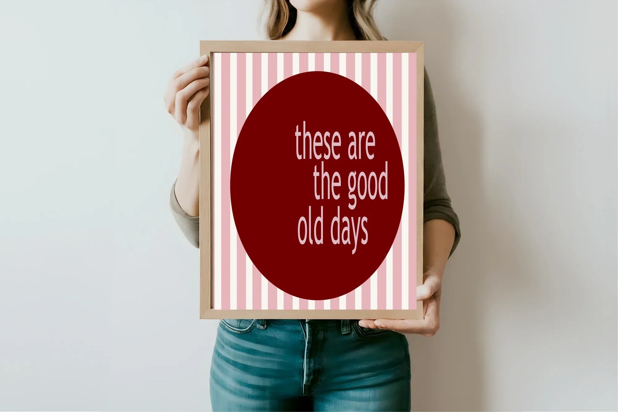 Good Old Days Print | Stiped Wall Art | Colour Options - Larosier Prints