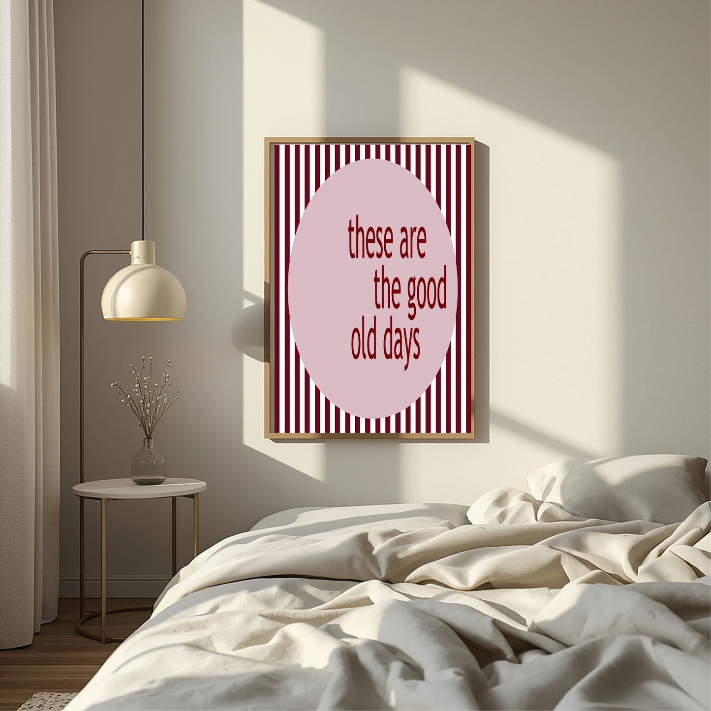 Good Old Days Print | Stiped Wall Art | Colour Options