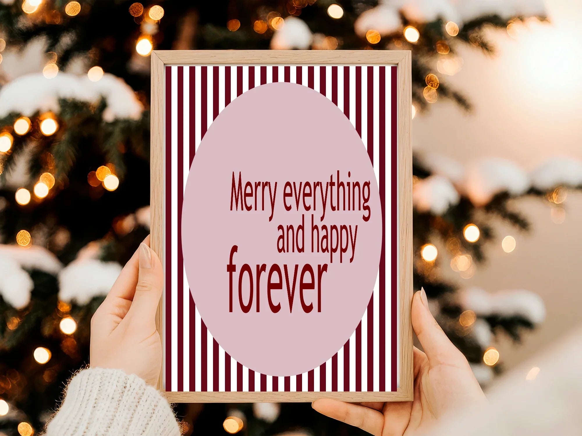 Merry Everything & Happy Forever Print | Seasonal Christmas Wall Art - Larosier Prints