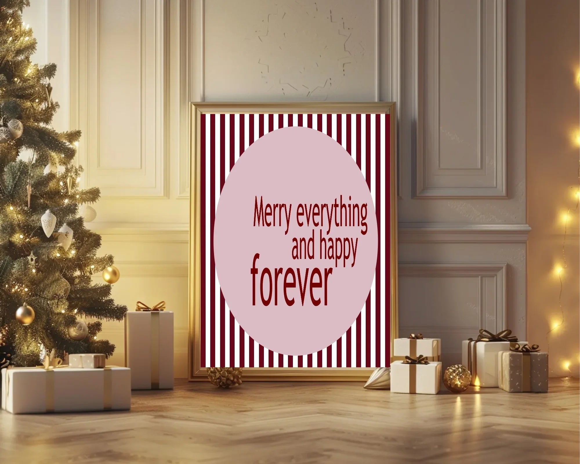 Merry Everything & Happy Forever Print | Seasonal Christmas Wall Art - Larosier Prints