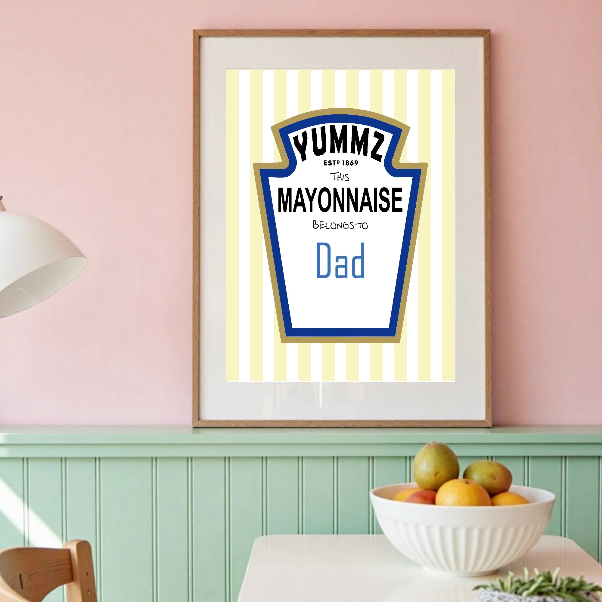 This Mayonnaise Belongs To Personalised Print | Kitchen Wall Art
